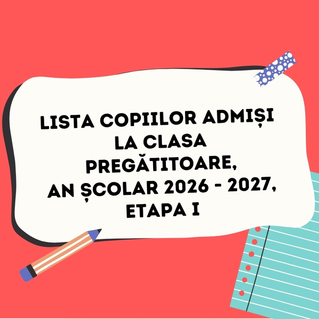 Poza articol copii admisi etapa 1 clasa pregatitoare 2026